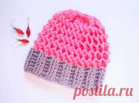 Осенняя шапка объемным узором крючком » «Хомяк55» - всё о вязании спицами и крючком