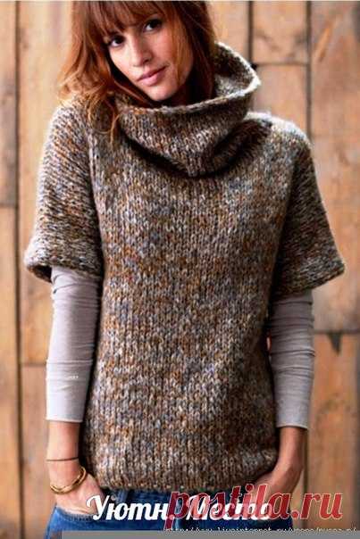 Жилет спицами

Размеры: 34/36 – 38/40 – 42/44 – 46/48 – 50/52 

Материалы: нитки PHIL LIGHT (53% акрил, 29% полиамид, 18% шерсть, 50 г / 287 м), 


Спицы № 7 и 9, 4 спицы № 9 с 2-мя острыми концами (для воротника), кольца маркеры, спица булавка. 


Образец: 

20 см лиц. глади (вязать 4 нити вместе, т.е. по 1 нити каждого цвета), спицы № 9 = 19 п. и 27 р. 


Вяжется одной деталью, начиная с переда. 

Набрать : 1) 46 п. – 2) 50 п. – 3) 54 п. – 4) 58 п. – 5) 64 п., на спицы №...