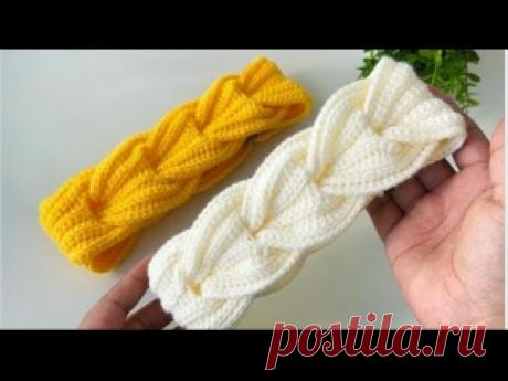 Повязка на голову крючком? #вязаниекрючком #Анявяжет #веселыепетельки