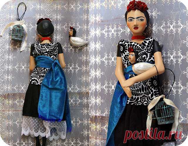 Frida Kahlo Doll~Blue Frida and Bird | Flickr - Photo Sharing!