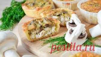 Пирог с курицей и грибами ☆ КИШ