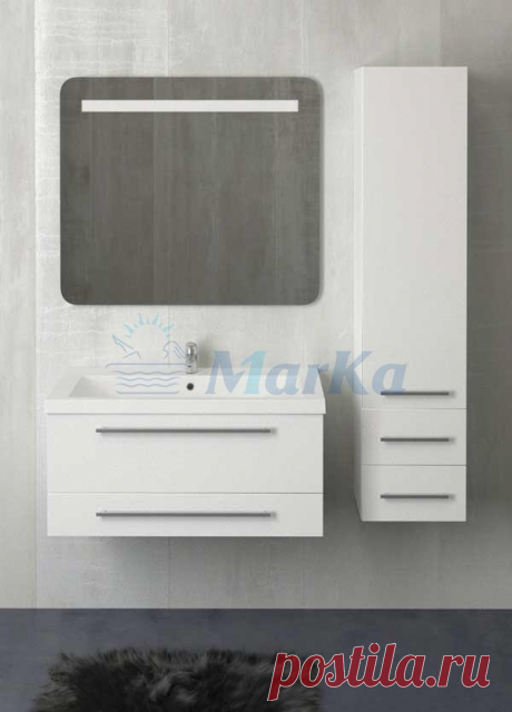 Купить тумбу для ванной Соната 75, белый глянец - 1Марка