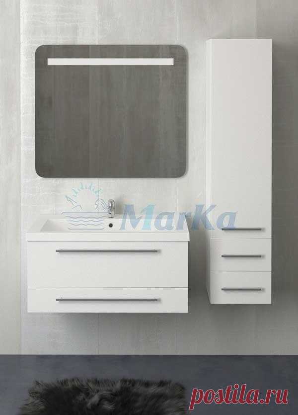 Купить тумбу для ванной Соната 75, белый глянец - 1Марка
