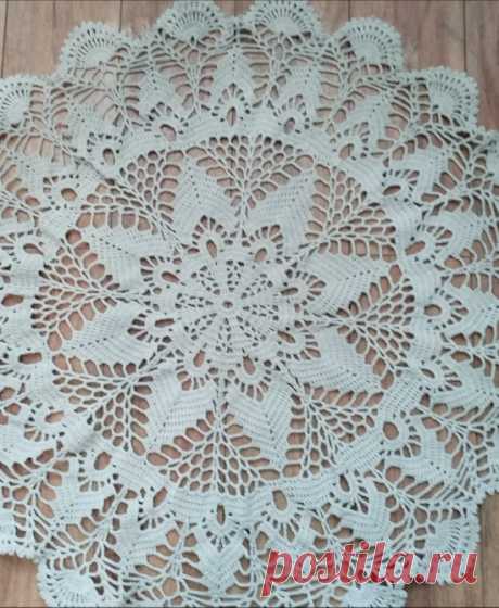 Салфетка вязанная крючком из льняных ниток !