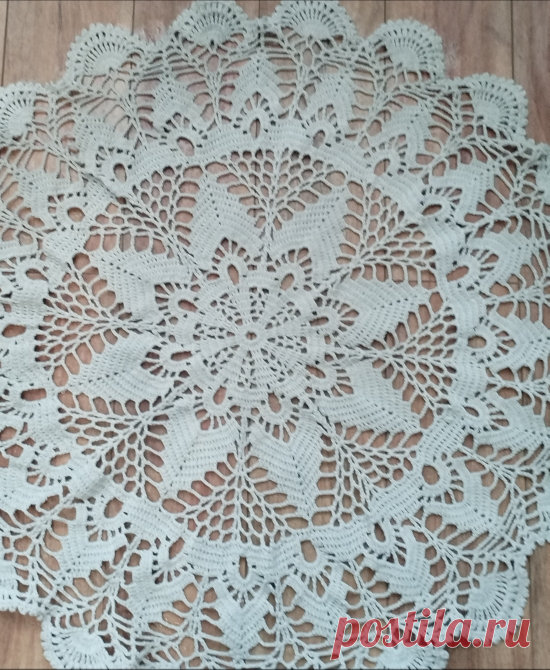 Салфетка вязанная крючком из льняных ниток !