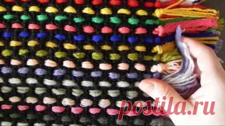 Вязание : Цветной коврик,плед,покрывало(крючком)
