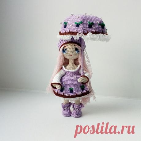 Куколка амигуруми в зефирном платишке