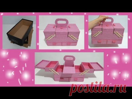 THE BEST DIY ORGANIZER BOX // BEST OUT OF WASTE SHOE BOX