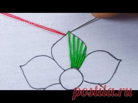 Hand Embroidery Super Unique Decorative Needle Work Flower Design With Easy Sewing Stitch Tutorial