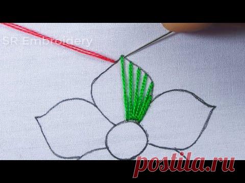 Hand Embroidery Super Unique Decorative Needle Work Flower Design With Easy Sewing Stitch Tutorial