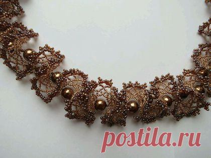 Фрагмент ожерелья "Кофе-шоколад"