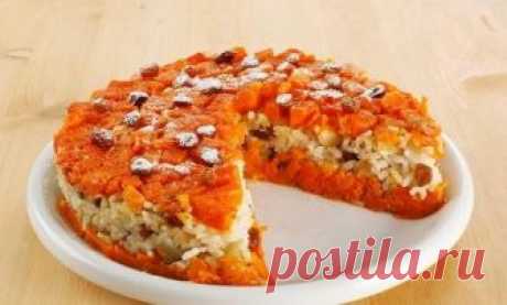 Запеканка из тыквы с рисом и фруктами. Рецепт с фото