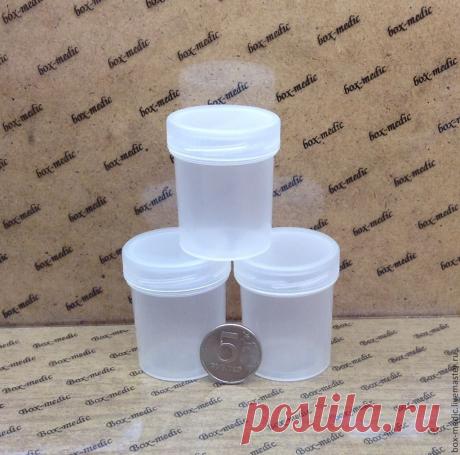 Банка 40 мл. с винтовой крышкой -  прозрачная  банка, банка для сыпучих, банка для хранения