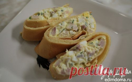 Блины с сельдью, яйцами и укропом | Кулинарные рецепты от «Едим дома!»