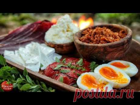 Ultimate Serbian Breakfast! - Tomato Steak + Coal Baked Egg + Delicacies