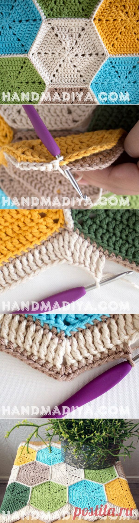 Салфетка из мотивов или небольшой плед. Crochet - a small towel or plaid