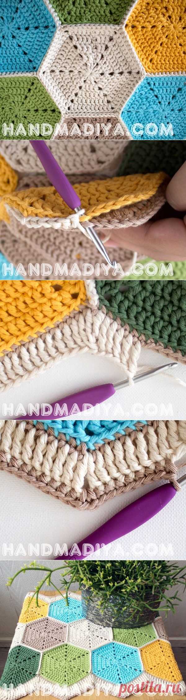 Салфетка из мотивов или небольшой плед. Crochet - a small towel or plaid