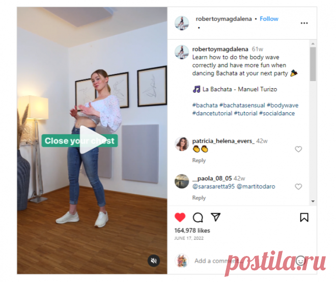 Learn how to do the body wave correctly and have more fun when dancing Bachata at your next party 🎉 🎵 La Bachata - Manuel… | Instagram