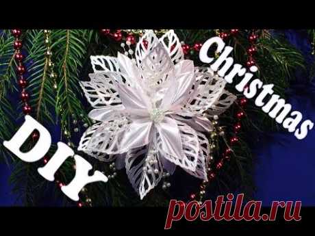 Новогодние украшения Снежинка Канзаши своими руками, Christmas Snowflakes Kanzashi Tatiana Vasyliuk