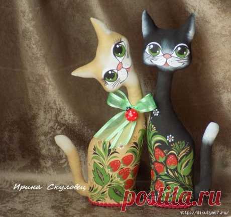 Расписные кошечки. Роспись по ткани