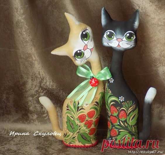 Расписные кошечки. Роспись по ткани
