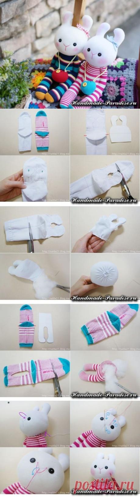 Игрушки из носков - КРОЛИКИ. Мастер-класс - Handmade-Paradise