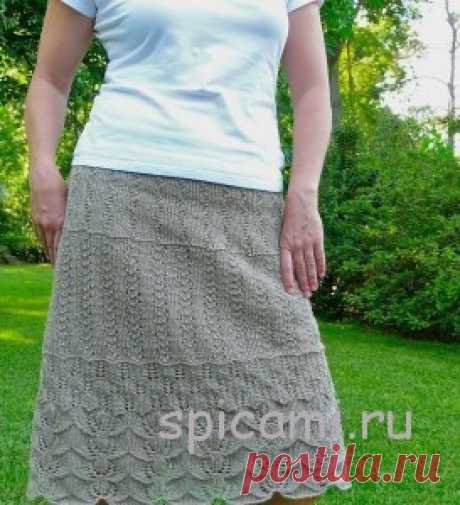 Ажурная многослойная юбка спицами