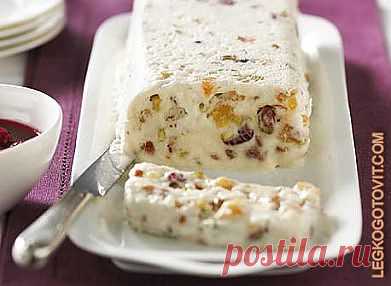 Рецепт: Замороженной нуги с сухофруктами - Конфеты и сладости - Выпечка и десерты - Готовить легко!