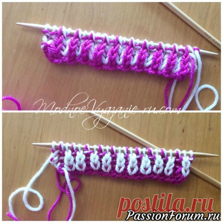 Урок вязания в технике бриош Brioche knitting |