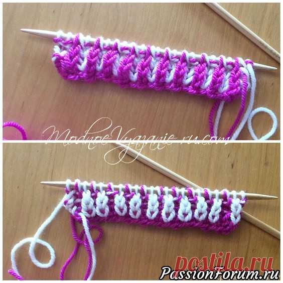 Урок вязания в технике бриош Brioche knitting |