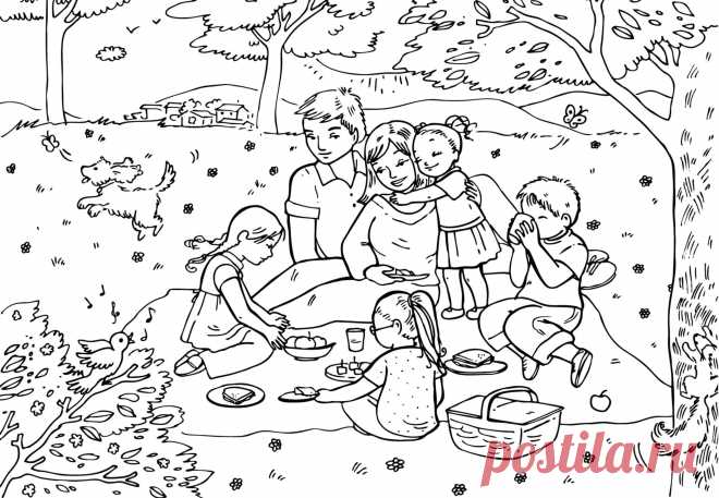 Семейный весенний пикник
