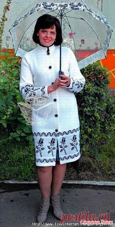 Пальто с жакардом. Спицы.: Дневник группы &quot;ВЯЗАНАЯ МОДА+ ДЛЯ НЕМОДЕЛЬНЫХ ДАМ&quot; - Страна Мам