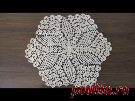 ПРОСТЕЙШАЯ САЛФЕТКА КРЮЧКОМ С ЭФФЕКТНЫМ ЦВЕТОЧНЫМ УЗОРОМ. ЧАСТЬ 1