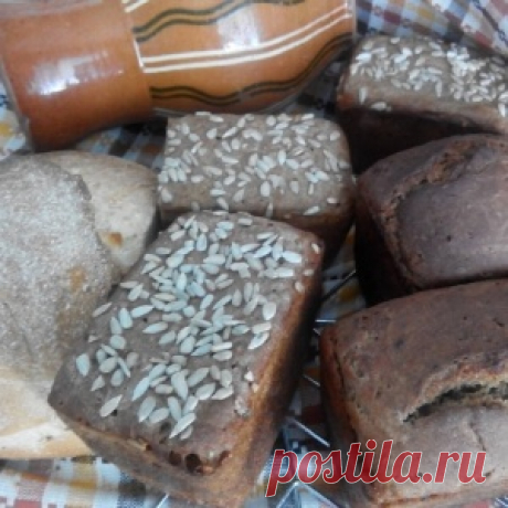 Хлеб ржаной заварной с семенами льна, кунжута , чиа и подсолнуха - МирТесен