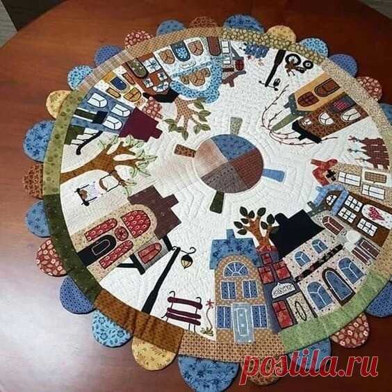 Коврик из лоскутов. Идея для вдохновения!
