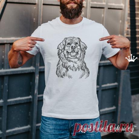 Бернский зенненхунд Контурный Дизайн машинной вышивки - 5 размеров