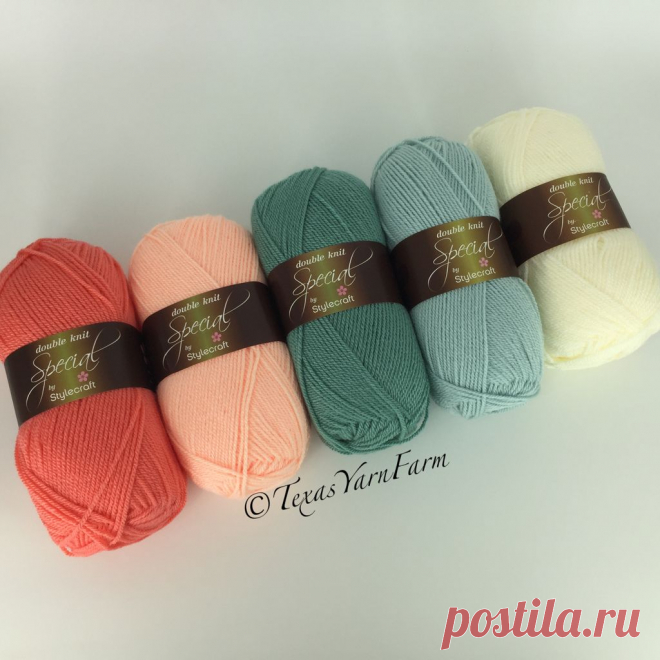Stylecraft Special DK color combination ideas...Shrimp, Apricot, Sage, Duck Egg, Cream