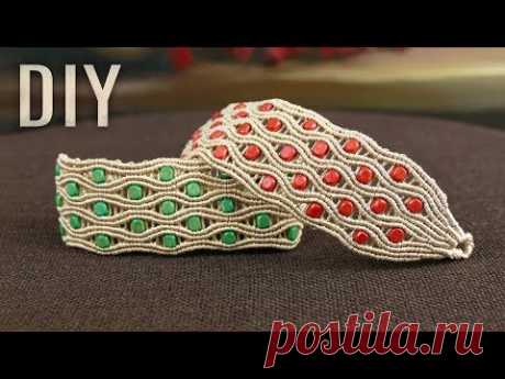 Wavy River Bracelet - Tutorial with Beads | Macrame School