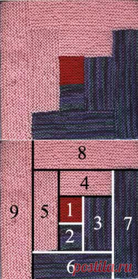 Free Knitting Pattern: Log Cabin Afghan Square