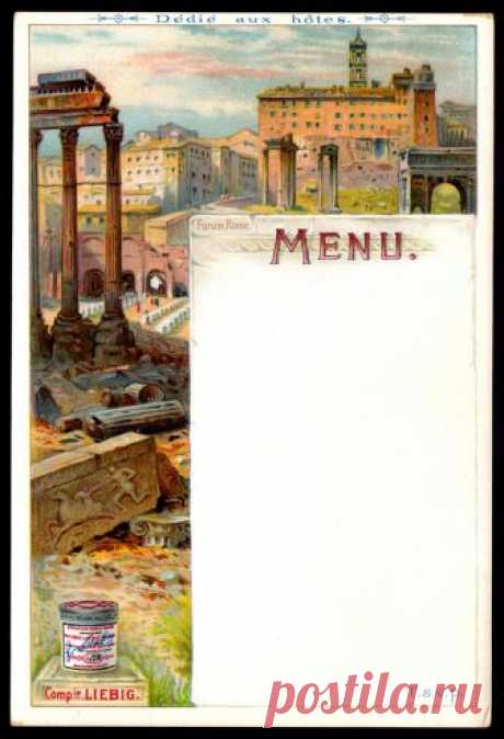 Liebig Menucard - Rome Liebig's Beef Extract "Italian Cities, Rome" French issue 1895