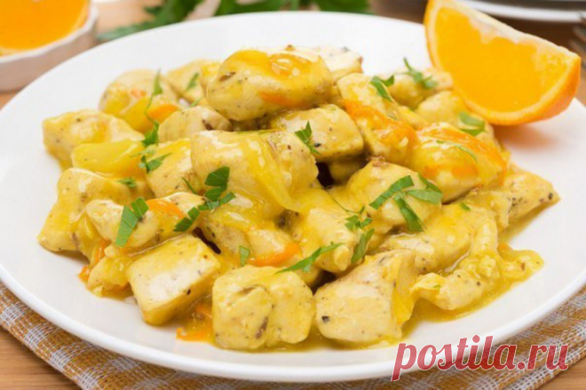 Невероятно вкусное куриное филе в апельсиновом соусе
