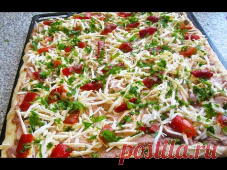 Пирог ПИЦЦА с МЯСОМ.Безумно ВКУСНО и СЫТНО!