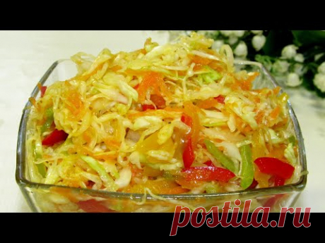 Салат из Свежей Капусты к молодой картошке. Как приготовить Вкусную Хрустящую маринованную капусту.