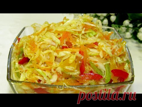 Салат из Свежей Капусты к молодой картошке. Как приготовить Вкусную Хрустящую маринованную капусту.