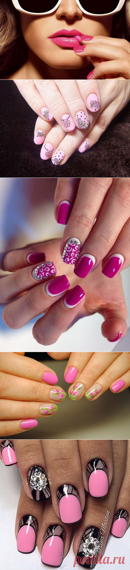 Модный розовый маникюр фото, нежный розовый маникюр, розовый маникюр с рисунком, яркий розовый маникюр | topxstyle.ru