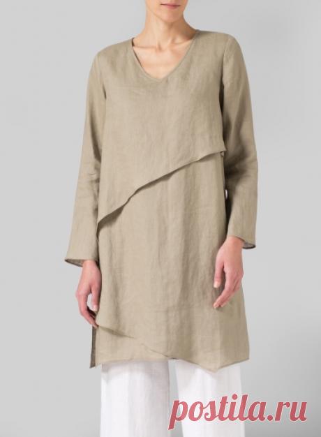 Linen Layering V-neck Tunic