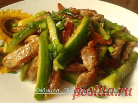 Необычайно вкусный мясной салат со свежими огурцами!!! | Интересные рецепты