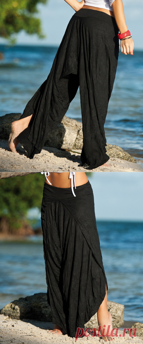 Mapalé by AM PM Black Layer Palazzo Pants | zulily