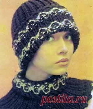 Шапочка с отворотом и манишка