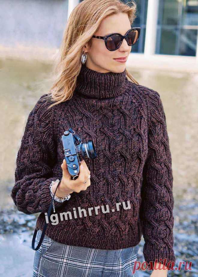 СВИТЕР-РЕГЛАН С ПЛЕТЕНОЙ СТРУКТУРОЙ
